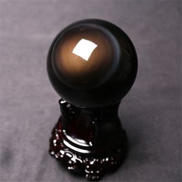 1pc New Design Natural Rainbow Black Obsidian Sphere Large Crystal Balls Stone 40mm-90mm For Decorative