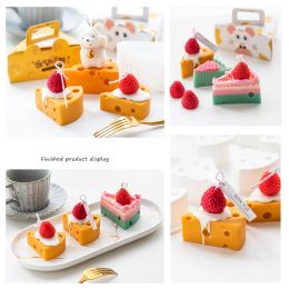 Cheese Decorated Cake Silicone Candle Mold DIY Candle Making Chocolate Resin Soap Mold Christmas Gifts Craft Supplies Home Decor