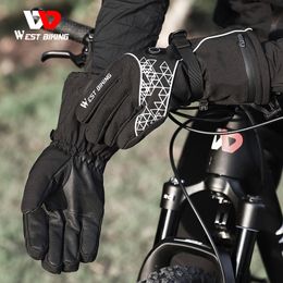 Thermal Winter Cycling Gloves with Heat Rays Electric Rechargeable Heated Motorcycle Glove Men Touch Screen Usb Mtb Heating Bike