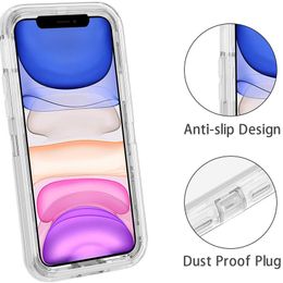 For IPhone 15 14 13 12 11 Pro Max XR XS 6S 7 8 Plus Clear Purple Grey Transparent Shockproof Armour Glossy Plain Phone Case Cover