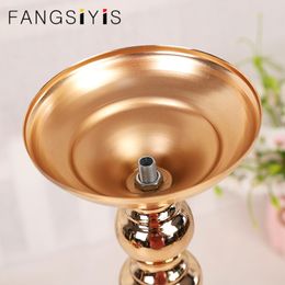 Gold White Silver Candle Flower Rack Road Lead Wedding Decor Holders MetalCandlestick Flower Stand Vase Table Centrepiece Event