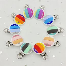 3pcs Baby Silicone Clips Rainbow Colour Silicone Pacifier Clip Pacifier Chain Accessories Personalised Clip Baby Toys BPA Free