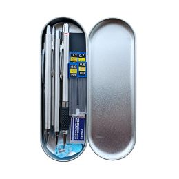 Pencil 0.5 With Mechanical Lead Eraser 6pcs 0.9 Box Pen 0.7 0.3 2.0mm Sharpener Automatic Metal Art Sketch 1.3 Set