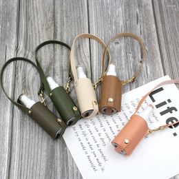 Storage Bottles Bottle Cover Hand Washing Leather Case Refillable Reusable Spray Keychain Holder Sanitizer