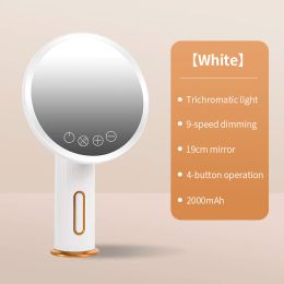 3 Colour LED Vanity LED Makeup Mirror, Vanity Mirror with Light, Portable Travel USB Rechargerable Mirror, Touch Screen Dimming