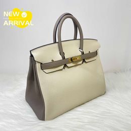 Designer Handbag Luxury Shoulder Bag Large Capacity Women's Bag Custom 25CM First Layer Cowhide Top Brand Texture Party Business Match Q3UP