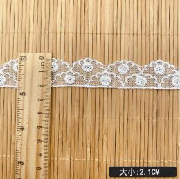 17 Meters White Vintage Net Embroidery Lace Trim Lace Fabric DIY Garment Accessories Sewing Craft 2.1cm Width