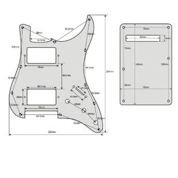 FLEOR Set of 11 Holes Guitar Pickguard HH Scratch Plate & Guitar Back Plate & Screws for USA ST Style Guitar Accessories