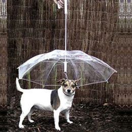 Dog Walking Waterproof Clear Cover Built-in Leash Rain Sleet Snow Pet Umbrella Pet Products