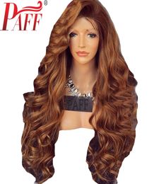 PAFF 134 Lace Front Human Hair Wigs For Women Wavy Ombre Blonde Colour Remy Hair Glueless Pre Plucked Baby Hair6990227