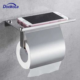 Toilet Paper Holders Toilet Paper Holder Wall Mounted Anti-Rust Stainless Steel Toilet Roll Holder with Phone Shelf for Bathroom Kitchen 240410