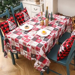 Christmas New Kitchen Waterproof and Oil-proof Tablecloth Home Living Room Coffee Table Tablecloth Party New Year Tablecloth