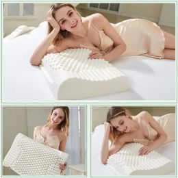 Pure Natural Latex Orthopedic Pillows Thailand Remedial Neck Sleep Pillow Soft Protect Vertebrae Health Care Pillow Slow Rebound