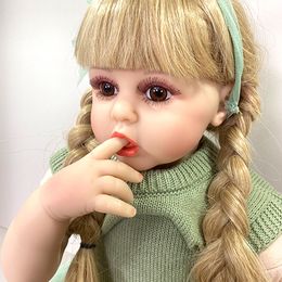 24 Inch Lifelike Reborn Eat Fingers Baby Toddler Dolls 60 cm Soft Cloth Body Boneca Bebe Reborn Toys For Kids Playmate Gifts