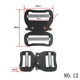 Dual Adjustable No-Sew Tactical Belt Buckle Quick Release For Width 38mm Strap Men Luggage Clothes Webbing Clip Black Buckles