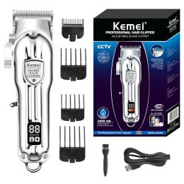 Clippers Kemei 803 Full Metal Hair Clipper Professional Men's Adjustable Electric Hair Trimmer Beard Rechargeable Hair Cut Machine