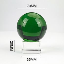 70mm Seven Colours Natural Quartz Magic Crystal Ball with Transparent Stand Feng Shui Ball&Globe for Home Decoration&Gifts