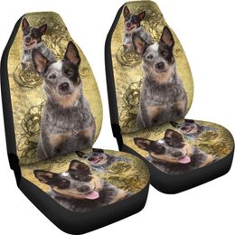 Australian Cattle Dog Car Seat Covers,Pack of 2 Universal Front Seat Protective Cover