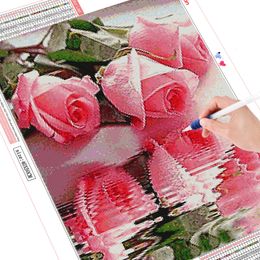 HUACAN 5D DIY Diamond Painting Flower Diamond Embroidery Roses Full Drill Square Picture Of Rhinestone Diamond Mosaic Flowers