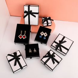 Jewellery Packaging Gift Box Jewellery Box Earrings Necklace Bracelet Container Jewellery Holder Bow Tie Delicate Orange Style