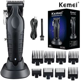 Trimmers Kemei Professional Hair Clipper For Men Adjustable Cordless Electric Hair Trimmer Rechargeable Hair Cutting Machine Lithium