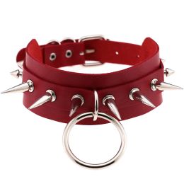 Red 9 Types Sexy Punk Egirl Choker Collar Leather Choker SM Bondage Cosplay Goth Women Gothic Male Necklace Harajuku Accessories