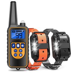 Electric Pet Dog Training Collar Shock Training Collar Electronic Remote Control Waterproof Rechargeable LCD Display