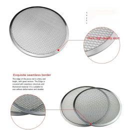 Aluminum Thickened Pizza Baking Pan Mesh Kitchen Pizza Tool Grill Tool Pizza Mesh Screen Fitting Baking Mould Accessories