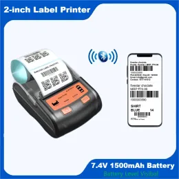 Printers 90mm/s 58mm Sticker Printer Mobile 2 Inch Bluetooth + USB Thermal Label Printer 50mm Diameter Roll Portable Label Mini Printer