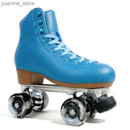 Inline Roller Skates Luxury Aluminium Alloy Frame Quad Roller Skates Super Fiber Leather Shoes High Elasticity PU Wheel Indoor Street Fitness Skat Y240419 PLHX