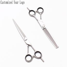 1Set 5.5" 6" 7" 440C Customise Logo Dog Shears Professional Grooming Shears Straight Scissors Thinning Shears Pet Scissors C1021