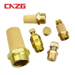 Copper fitting M5 1/8" 1/4" 3/8" 1/2" Pneumatic Brass Exhaust Muffler Pneumatic Silencers Fitting Noise Filter Reducer Connector