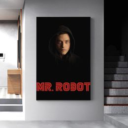Movie Poster MR. Robot Rami Malek Hackers USA TV Show Retro Poster Vintage Canvas Painting HD Printed for Living Room Aesthetics