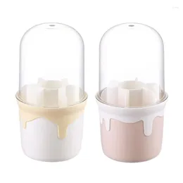 Storage Boxes Rotating Cosmetics Organizer Box Rotatable Makeup Organiser With Transparent Cover For Eyebrow Pencil Brushes