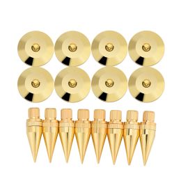 Accessories VBESTLIFE 8 Pairs Speaker Spikes 6x36mm Copper Isolation Stand+Base Pad Feet for Speaker Amplifier DVD Player Turntable Recorder