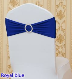 Spandex Chair Sash With Round Buckles For All Wedding Band Lycra Stretch Bow Tie Birthday Party Hotel Show Decoration