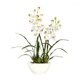 Vases White Flower Vase Silk Arrangement Made Synthetic Materials Spring Flowers