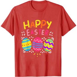 Happy Easter Day Colourful Egg Hunting Cute T-Shirt Hipster Easter Short Sleeves Unisex Easter Eggs Graphic Top Tee Shirt