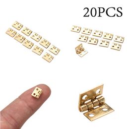 20pcs Tiny Golden Mini Small Metal Hinge Folding Wooden Jewelry Box Hinge Fittings Dollhouse Wood Door Butt Hinge Hardware Nail