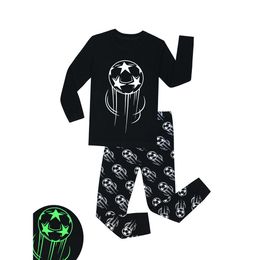 Baby Boys Glow in the Dark Pyjama Sets Children Space Rockets Sleepwear Kids Football Pyjamas Pijama Infantil Pijamas Kids Cloth