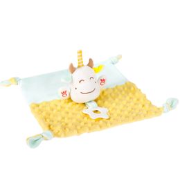 Children Newborn Baby Security Blanket Cute Stuffed Animal Comfort Towel with Teether Boys Girls Doll Appease Saliva Towel