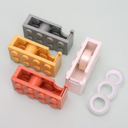 Durable Tape Cutter Toy Bricks Design Non-slip Portable Bright Colour Tape Cutter