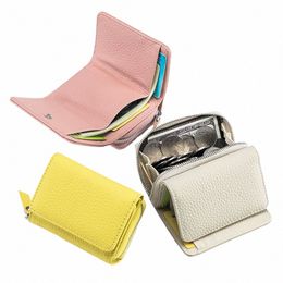 genuine Leather Women's Mini RFID Short Wallet with Large Capacity Multifunctial Change Storage Purse Cute Wallet for Girls 80Cl#