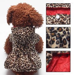 Dog Apparel Cute Skirt Pet Dogs Leopard Costume Winter Clothes Puppy Cotton Hoodie Dress Warm Chihuahua Dresses Product Sukienki