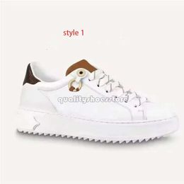 NEW Time Out Lace-up Shoes Casual Womens Designer Sneaker 100% Leather Fashion Lady Flat Running Trainers Letters Woman Shoe Platform Men Gym Sneakers 470