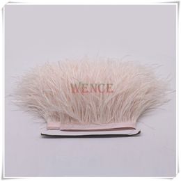 WCFeatherS 1 yard Skin Pink Natural ostrich feathers Trims Height 10-15cm DIY Clothing Accessories Wedding party Decoration