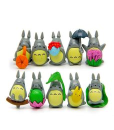 10pcsset Mini Totoro Character Set Display Figures Kids Toys DIY Cake Toppers Decor Cartoon Anime Movie PVC Action Figure2590488