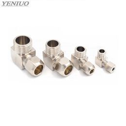 Pneumatic fittings Male Thread 1/8" 1/4" 3/8" 1/2" Elbow Brass Fit 4 6 8 10 12mm OD Tube Coupler Adapter Connector