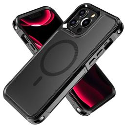 Magnetic Tough Rugged Phone Cases for iPhone 15 14 Plus 13 12 Pro Max Shockproof Military Grade Soft Silicone Bumper Back Cover