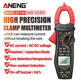 ST192 Smart Digital Clamp Meters Multimeter 60A/600A Tester AC/DC Current 6000 Counts True RMS Capacitance NCV Ohm Hz Transistor